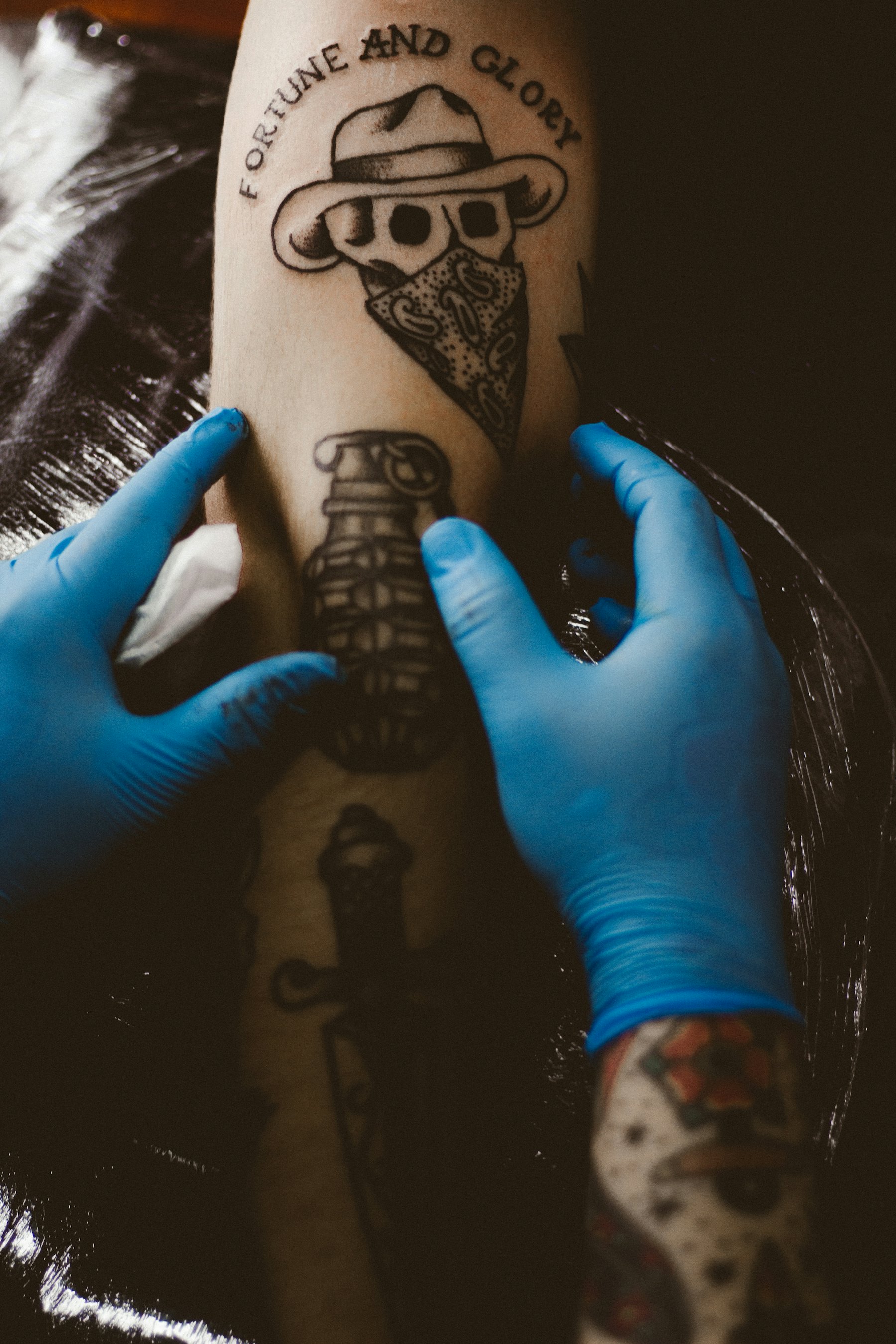 Lettering on an arm